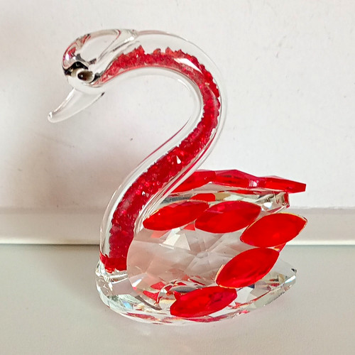 Swan ornament figurine red - ornament,
