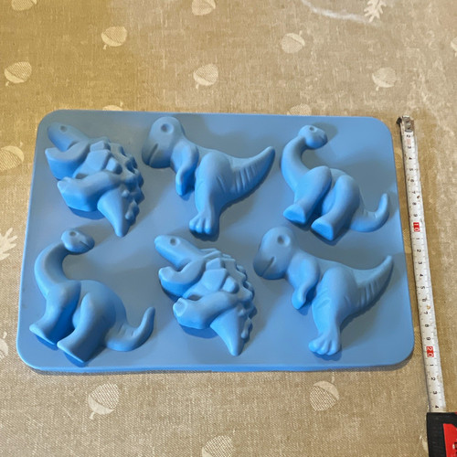 Blue silicone dinosaur - blue,
