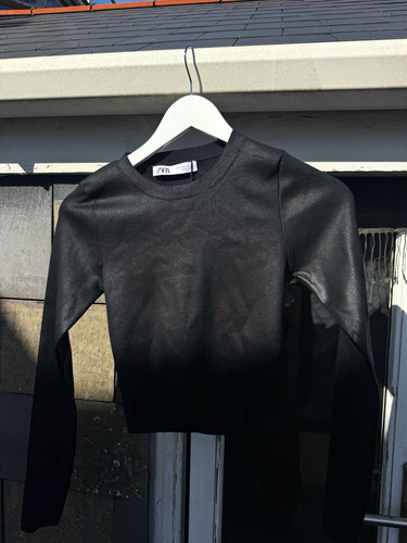 Zara black solid knit - black,