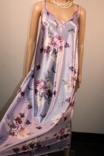 STUNNING VIOLET MIX SUPER SILKY GLOSSY LIQUID SATIN NIGHTDRESS, SIZE XXL LONG