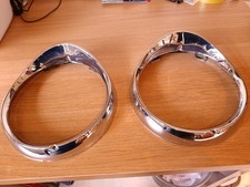 2x Chrome Headlight Rims. Ford Zephyer  Zodiac mk2  BMC kit car barn find 