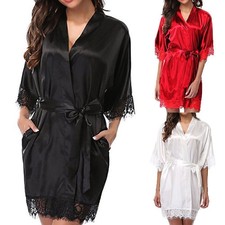 Womens Lace Night Dress Satin