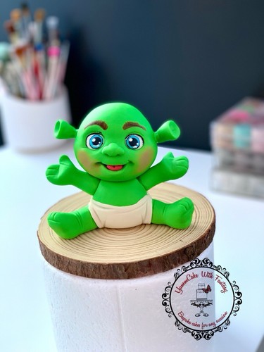 Baby shrek figurine edible - shrek,