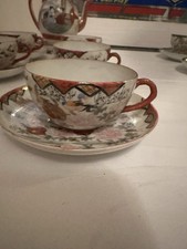 Kutani hand painted tea set - painted,
