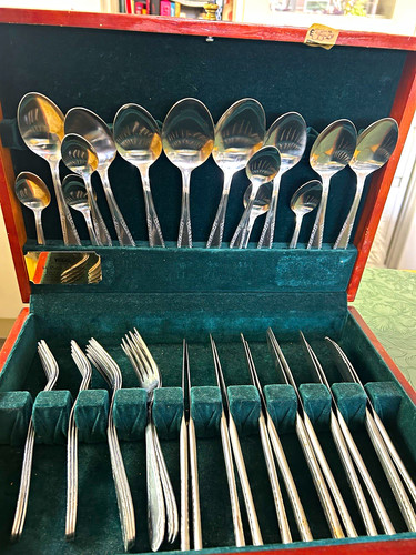 44pc stainless steel floral - stainless,