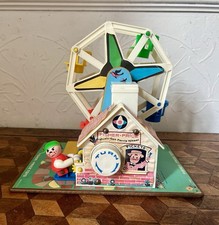 Vintage 1970s Fisher Price Little People Musical Wind Up Ferris Wheel Fairground
