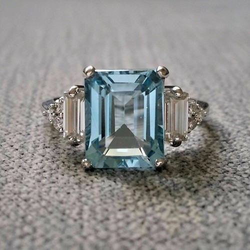 5ct emerald cut - cut, aquamarine