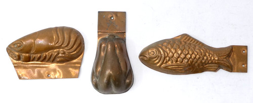 Copper culinary moulds fish - moulds,