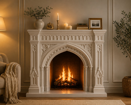 Doll house furniture fireplace - doll,