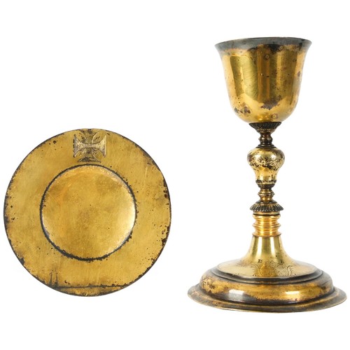 Silver chalice and - , paten