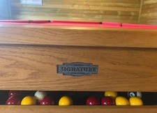 Signature 7ft Slate Bed Oak Pool Dining Table – Red Cloth, Rasson Design