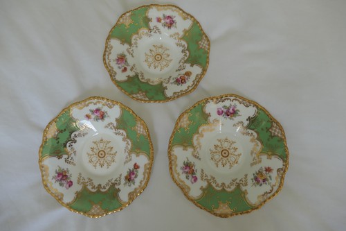 Three coalport green batwing - three,