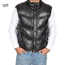 Men's Black Puffer Leather