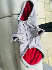 Small dogs grey  raincoat with hood 