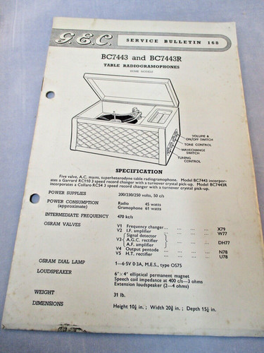 Gec table radiogramophones - table,