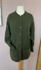 Vintage The Equorian Scotland Pure New Wool Green Knitted Cardigan Size S