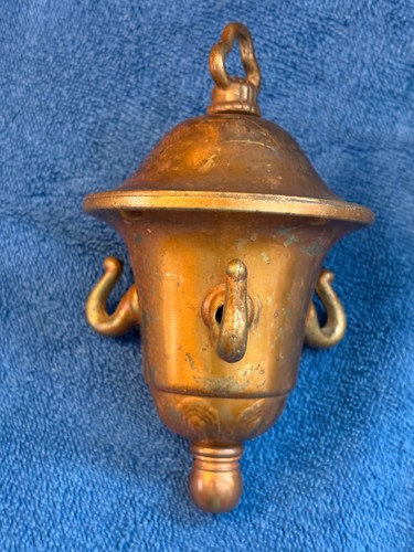 Antique brass hook - brass, electric