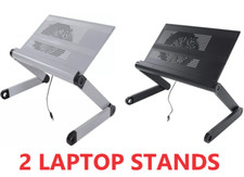 2X Folding Laptop Desk Table Bed Adjustable Portable Stand Tray Furniture UK