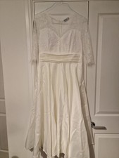 Lace, Tea-length, white