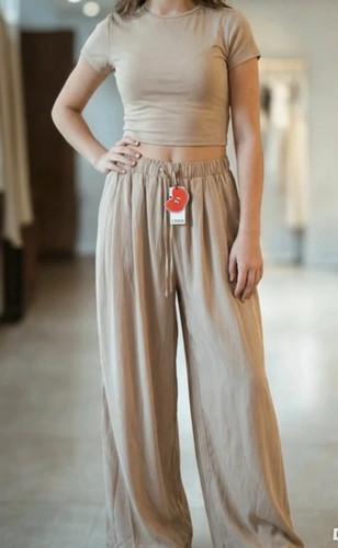 Cider beige wide leg palazzo - beige, wide-leg