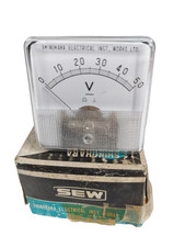 Shinohara SEW MR52P Panel Voltmeter 0–50V DC Analog Gauge Japan New Old Stock