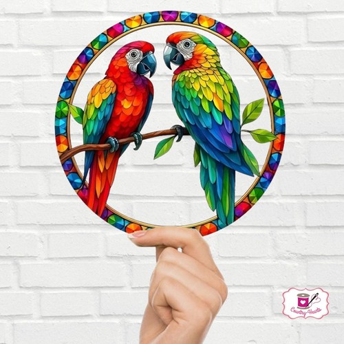 Parrots decorative suncatcher - decorative,