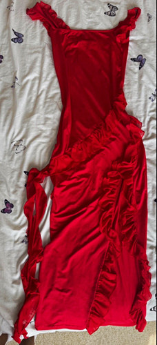 Women red chiffon ruffle - women’s,