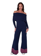 Ladies Navy Off Shoulder