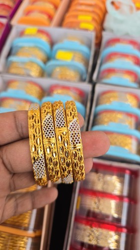 Gold plated bangles indian - gold,