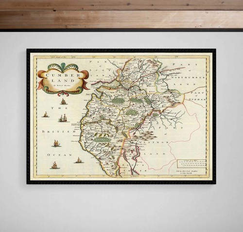 Cumbria cumberland map 17th - cumberland,
