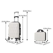 2Pcs ABS Hard Shell Suitcase