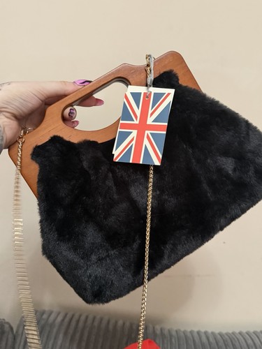 Bessie london faux fur - faux, clutch