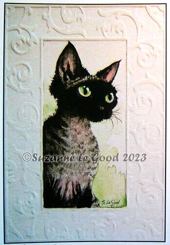Devon rex cat art - art, print