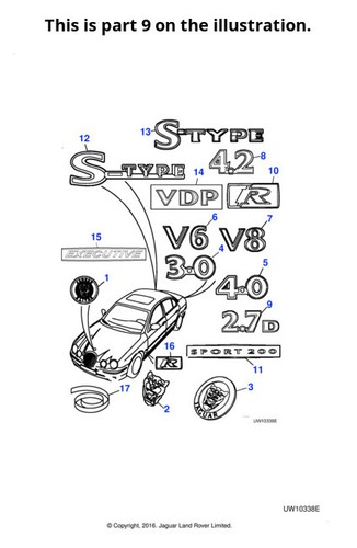 Jaguar trunk lid badge - jaguar,