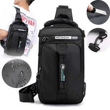 Men's Sling Crossbody Bag Anti-theft Chest Shoulder Messenger Backpack USB Port
