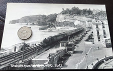  Dawlish from the Royal Hotel; Train, old Cars, Blenheim Hotel, A Jacob's Photo
