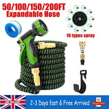 Heavy Duty 50~200FT Expandable Garden Hose Pipe Flexible With Water Spray Gun