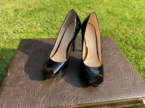 Women heels black leather - black, 37