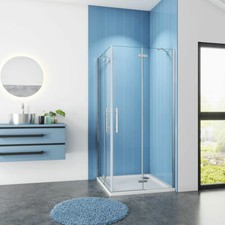 Aica 1850H Bifold Frameless Corner Entry Shower Enclosure Hinge Door Screen