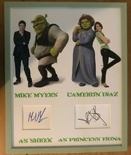 Shrek (Cameron Diaz / Mike Myers)   *HAND SIGNED*   20x16 Framed display