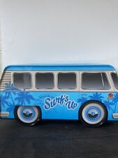 Surfs Up TIKI Bar Camper Van Tin EMPTY Tiki Face on the Surfboard on the Roof