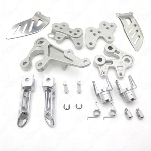 Silver motorcycle front foot - front,