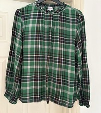 Brora Plaid Frill Collar Neck