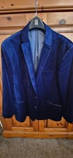 Mens Navy Blue Velvet Blazer 2XL (53/54 chest).