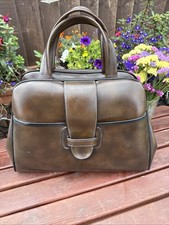 Vintage St. Michael Travel Weekend Bag Holdall Dark Brown Vinyl Retro