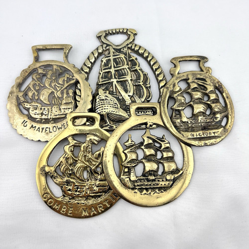 Brass horse medallion lot 5 - medallion,