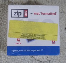 box of 4 ZIP250 zip disks, Mac