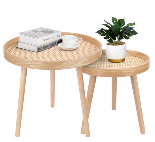 Round coffee table set 2 - coffee,