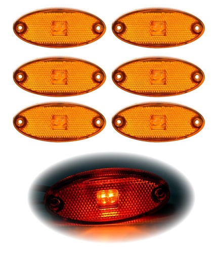 12v 24v oval led amber - 12v, side
