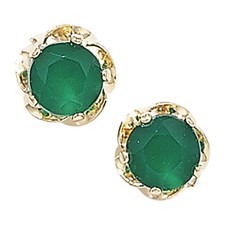 Yellow Gold Emerald Earrings